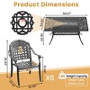 7-Piece Patio Dining Set: Cast Aluminum Furniture,Black with Comfy Blue Cushions & Umbrella Hole - Perfect for Garden Parties, BBQ - 4 of 4
