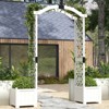 Tangkula Garden Arbor w/ Planter Wooden Planter Arch w/ Trellis White - 4 of 4