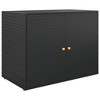 VidaXL Garden Storage Cabinet Black 39.4"x21.9"x31.5" Poly Rattan - 2 of 4