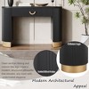 Okak Modern Console Table with Vertical Ribbed Design, Entryway Table with 1 Large Drawer and Metal Handle, Sofa Table for Living Room, Black+Gold - 3 of 4