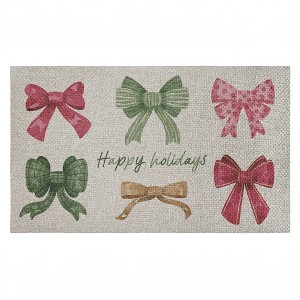 Stupell Industries Happy Holidays Festive Bows Printed Outdoor Imitation Sisal Door Mat, design by Vanessa Stoilova - 1 of 4