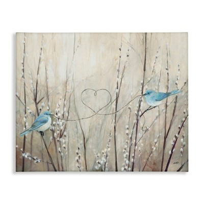 Stupell Industries Love Birds with Heart Shape Canvas Wall Art
