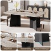 Dining Table for 6-8 People - 63" Modern Long Kitchen Table with Large Tabletop & Heavy Duty Pedestal Legs - 4 of 4