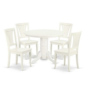 Southwestern Dining Set 5Pc Round Table & Chairs - 42 Inch Table, Vertical Slatted Design - 1 of 4