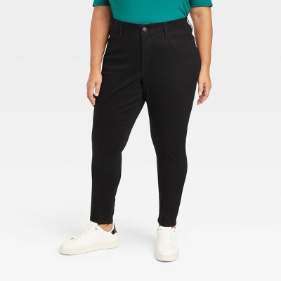 Women's High-Waisted Slim Fit Leggings - Ava & Viv™ Black 1X