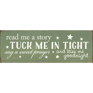Slickblue Sweet Goodnight Quote Sign, 3.5x10 Rustic Knotty Pine Wood Plaque, Wall or Shelf Decor - 1 of 3