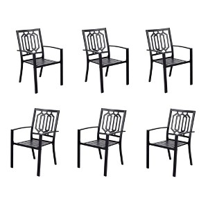 Captiva Designs Outdoor Patio Dining Chairs with Powder-coated Steel Frame - 1 of 4