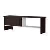 47.4" Particle Board Stained Walnut 2-Shelf Entertainment Center with Door and Open Storage for Living Room - 3 of 4