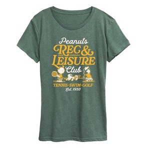 Women's - Peanuts - Rec And Leisure Club Short Sleeve Graphic T-Shirt - 1 of 4