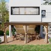 Mondawe 12x16FT Lean to Gazebo, Hardtop Wall Mounted Gazebo with Sloping Galvanized Steel Roof - 3 of 4