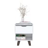 TIRAMISUBEST Nightstand with 1 Open Storage Shelf - White Mobile File Cabinet - 4 of 4