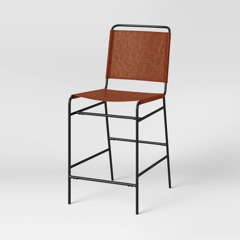 A threshold Ward Faux Leather Sling Metal Counter Height Barstool - Threshold™