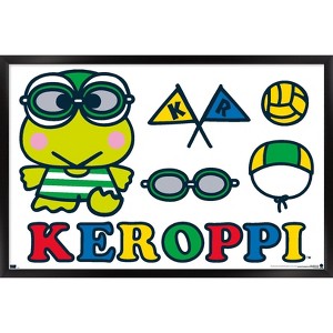 Trends International Hello Kitty and Friends: 21 Sports - Keroppi Water Polo Framed Wall Poster Prints - 1 of 4