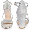 Perphy Women's Glitter Open Toe Criss Cross Strap Chunky Heel Sandals - 2 of 3