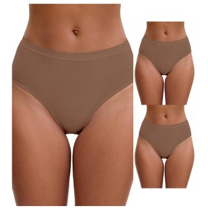 INSPIRE CHIC Women's High Waisted Butt Lifter Briefs Tummy Control Underwear, Available in Plus Size 3 Packs - 1 of 4
