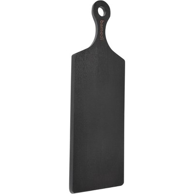 Extra Long Black Acacia Wood Cutting Board with Round Handle