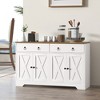NicBex Farmhouse Sideboard Cabinet with 2 Drawers Modern Freestanding Buffet Cabinet with 2 Doors and Wooden Grain Top for Kitchen,Living Room,White - 2 of 4