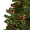 Nearly Natural 5-ft Rocky Mountain Spruce Artificial Christmas Tree with Pinecones and 100 Clear LED Lights - 3 of 4