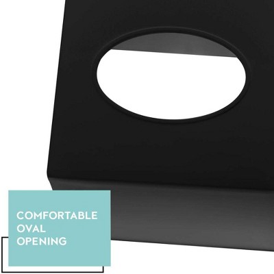 Black Plastic Square Tissue Box Cover with Large Opening