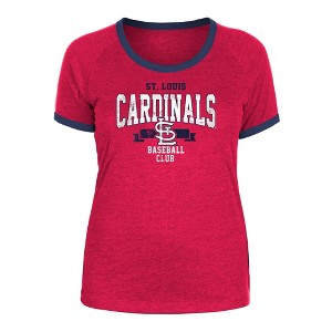 MLB St. Louis Cardinals Women's Heather Bi-Blend Ringer T-Shirt - 1 of 4