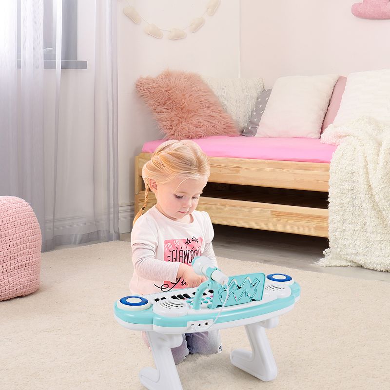 Costway Z-Shaped Kids Toy Keyboard Piano 37-Key Electronic Organ Light w/Microphone, 3 of 11