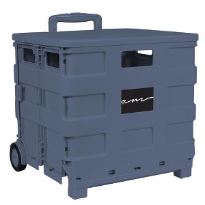 Everything Mary Collapsible Plastic Rolling Craft Cart, Blue - 1 of 4