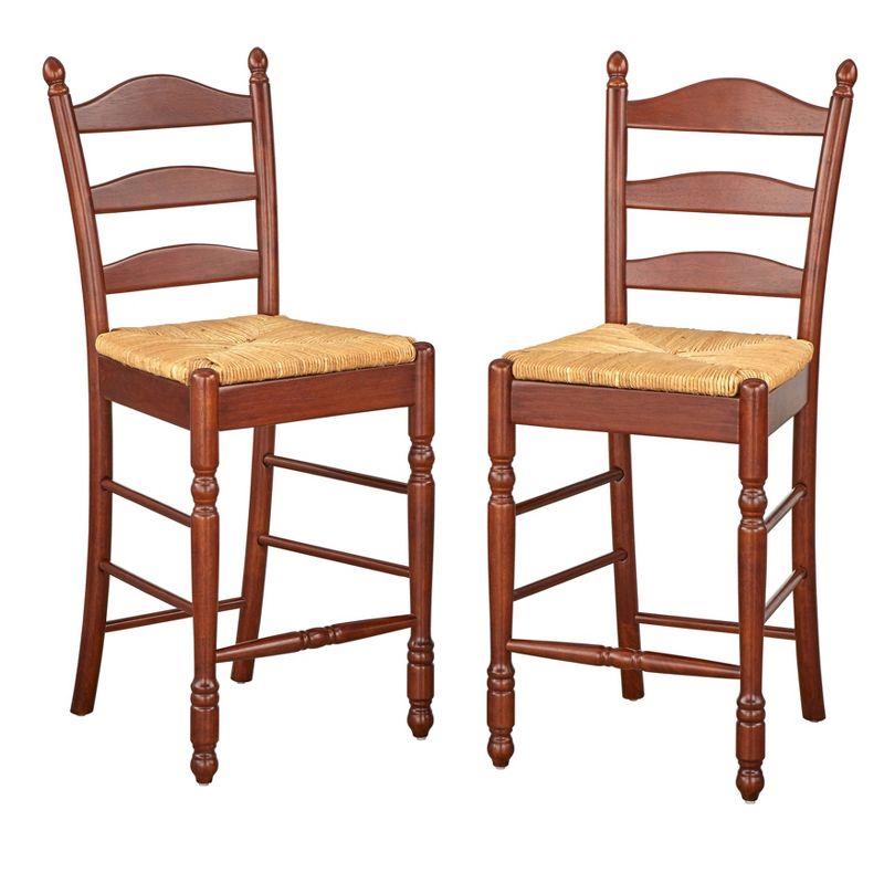 Set of 2 24" Ladder Back Counter Height Barstools - Buylateral, 1 of 6