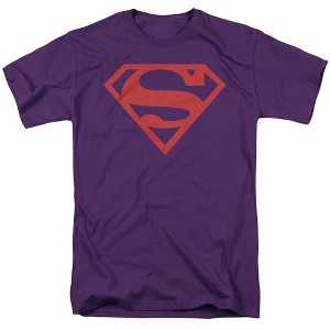 Men's Superman Red On Black Shield T-Shirt - 1 of 4