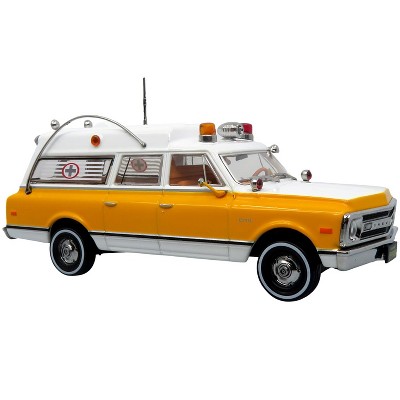1969 Chevrolet C-10 Ambulance "Rampart General Hospital" White & Yellow "5 Alarm" Ltd Ed 1/50 Diecast Model by Iconic Replicas