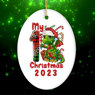 My First Christmas Baby Dinosaur Ornament| OrnamentallyYou