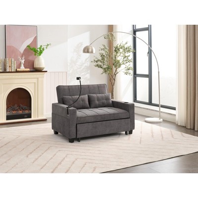 CAVINAS 3 in 1 Chair Bed Sleeper for Adults, Modern Futon Sofa Bed, Pull-out Convertible Couch for Living Room, Dark Gray