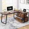 PAGED L-Shaped Computer Desk, Reversible Home Office Desk with 3 Drawers and Storage Shelves for Living Room - 2 of 4