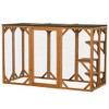PawHut Wooden Outdoor Cat House Catio Kitten Enclosure Indoor Cage with Asphalt Roof, Multi-Level Platforms and Large Enter Door - 71"L - 4 of 4