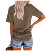 asual Pleated Womens Tee Loose Fit Cotton Top Half Or Three Quarter Sleeve - 3 of 4