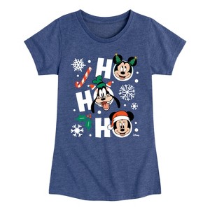 Girls' - Disney - Ho Ho Ho Characters Fitted Short Sleeve Graphic T-Shirt - 1 of 4