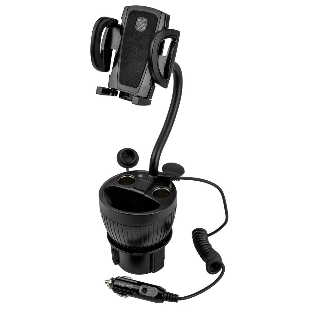 Scosche Power Hub Adjustable Cup Holder Mount UH2PCUP: Car Phone Holder, Portable & Adjustable Device Stand