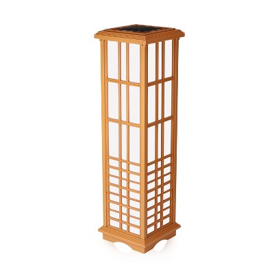 33.4" Solar Zen LED Outdoor Lantern Amber/White Light - Techko Maid