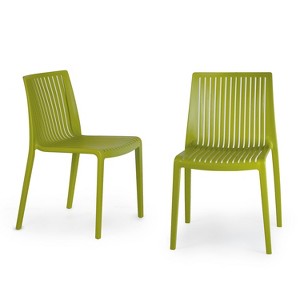 WRGHOME Ravenna Modern Outdoor/Indoor Plastic Resin Stacking Patio Dining Chairs  (Set of 2) - 1 of 4