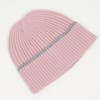 Anna-Kaci Women's Ribbed Knit Beanie Hat with Contrast Trim and Folded Cuff - 4 of 4