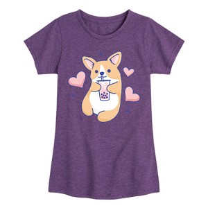 Girls' - Instant Message - Kawaii Fitted Short Sleeve Graphic T-Shirt - 1 of 4