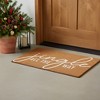 HomeRoots 24" X 36" Brown And White Christmas Outdoor Coir Door Mat - 2 of 4