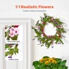 VEVOR Artificial Decorative Wreath, 22 in, Decorated with Daisies, Babysbreath, Buds, Year Round Wreath, Pink&Green - 3 of 4