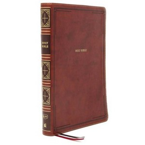 Kjv, Thinline Bible, Giant Print, Leathersoft, Brown, Red Letter Edition, Comfort Print - Large Print by  Thomas Nelson (Leather Bound) - 1 of 1