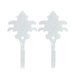 Unique Bargains Curtain Holdbacks Five-Leaf Design Hooks Iron 3.94"x1.97" 1 Pair - 1 of 4
