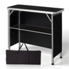 Karl Home Patio Black Portable Folding Bar Table with Shelf - 2 of 4