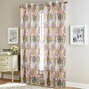 RT Designer Collection Fern Foil Printed Doily Luxurious Decorative Grommet Curtain Panel 54" x 90" Peach - 2 of 4