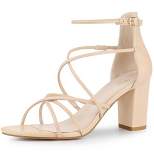 Perphy Crisscross Strappy Strap Chunky Heels Sandals for Women