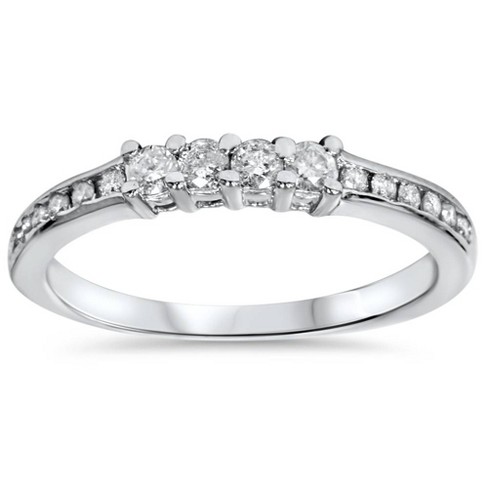 Pompeii3 1/3ct Diamond Wedding Ring 14K White Gold - Size 5.5