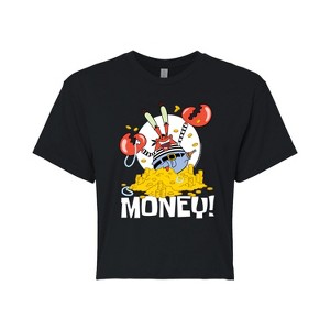 Women's - SpongeBob SquarePants - Mr Krabs Money Cropped Graphic T-Shirt - 1 of 4