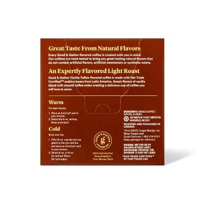 Naturally Flavored Vanilla Toffee with Other Natural Flavors Light Roast Arabica Coffee - 16ct - Good &#38; Gather&#8482;